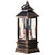 Palla di vetro neve lanterna bronzo pupazzo di neve 25x15x15 cm s3