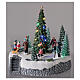 Lighted Christmas village ice skaters tree LED music 25x20x20 cm s1