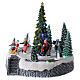 Lighted Christmas village ice skaters tree LED music 25x20x20 cm s1