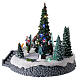 Lighted Christmas village ice skaters tree LED music 25x20x20 cm s3