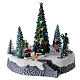 Lighted Christmas village ice skaters tree LED music 25x20x20 cm s4