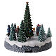 Lighted Christmas village ice skaters tree LED music 25x20x20 cm s5