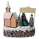 Aldeia de Natal em miniatura iluminada com igreja, coral, árvore de Natal, patinadores e música 19,5x24x24 cm s6