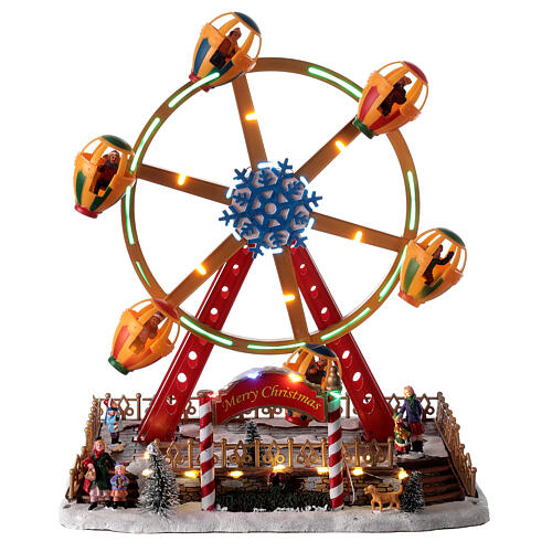 Christmas village Ferris wheel lights music 40x30x30 cm 1