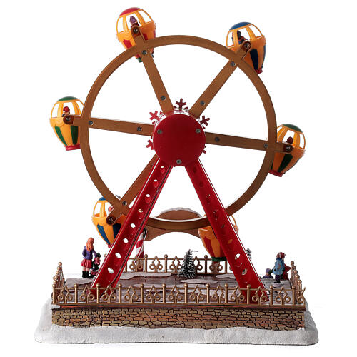 Christmas village Ferris wheel lights music 40x30x30 cm 5