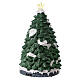Árvore de Natal em miniatura resina com trens de brinquedo e Pai Natal, luzes e música, 45x26x26 cm s5