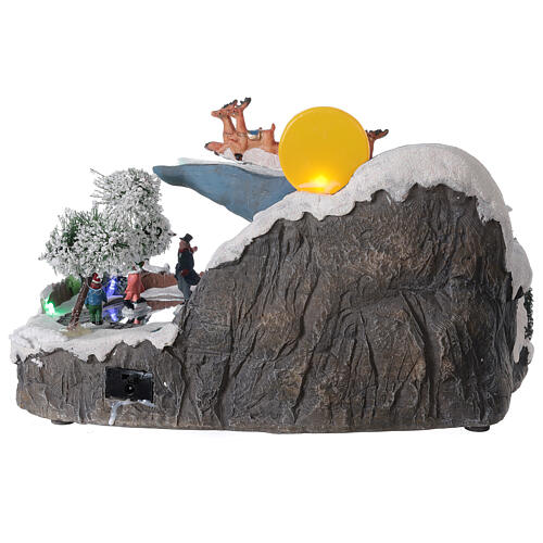 Christmas village sleigh Santa Claus moon LED music 20x35x20 cm 5