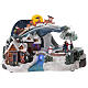 Cenário de Natal em miniatura aldeia nevada com Pai Natal no trenó e lua cheia, luzes LEd e música, 20x35,5x21,5 cm s1