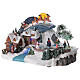 Cenário de Natal em miniatura aldeia nevada com Pai Natal no trenó e lua cheia, luzes LEd e música, 20x35,5x21,5 cm s3