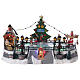 Ice rink Christmas village lights music 20x40x30 cm s1