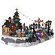 Ice rink Christmas village lights music 20x40x30 cm s4