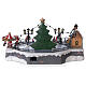 Ice rink Christmas village lights music 20x40x30 cm s5