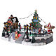 Ice rink Christmas village lights music 20x40x30 cm s3