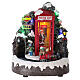 Cenário natalino em miniatura cabina telefónica Pai Natal comboio, luzes e música, 22x19x18 cm s1