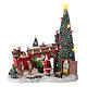 Weihnachtsdorf mit Weihnachtsmann und Lichtern und Musik, 30x30x15 cm s1