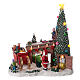 Villaggio natalizio fabbrica regali Babbo Natale luci musica 30x30x15 s3