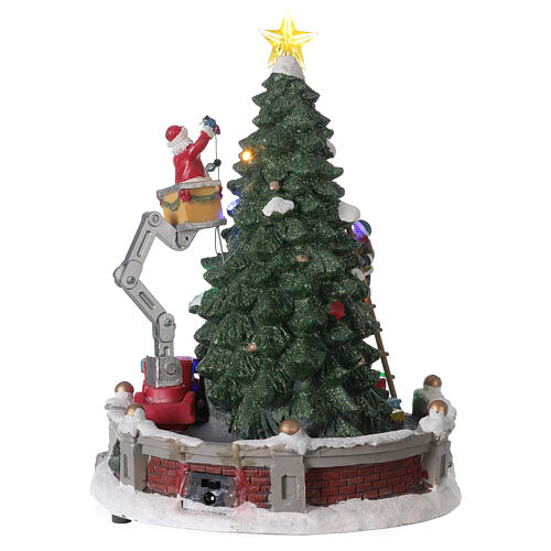Weihnachtsdorf mit Weihnachtsbaum und Weihnachtsmann, 25x20x20 cm 5