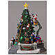 Árvore de Natal em miniatura com Pai Natal no guindaste, luzes e música, 27x21x21 cm s2