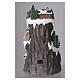 Pueblo Navidad pista esquí tren nieve luces LED música 40x20x25 cm s5