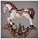 Christmas village rocking horse LED lights music 45x45x15 cm s2