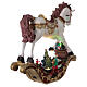Christmas village rocking horse LED lights music 45x45x15 cm s6