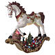 Pueblo Navidad caballo de balancín LED música 45x45x15 cm s4