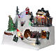 Cenário natalino em miniatura aldeia com crianòas brincando, boneco de neve e luzes LED e música, 20x26x17 cm s3