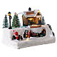 Christmas village set decorated tree multicolor LEDs and music 8x12x8 in s4