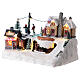 Aldeia de Natal em miniatura com patinadores e trenó, luzes LED e música, 21x29x19 cm s3