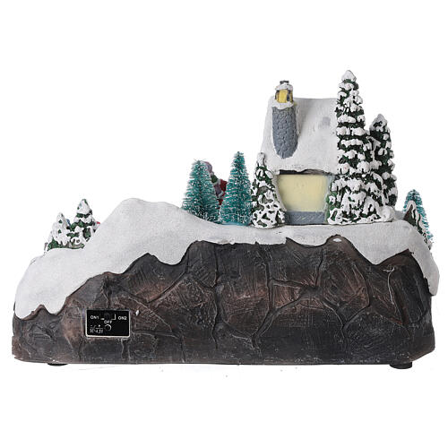 Weihnachtliche Szene Dorf mit Zug Lichtern und Musik, 20x30x20 cm 5