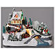 Weihnachtliche Szene Dorf mit Zug Lichtern und Musik, 20x30x20 cm s2