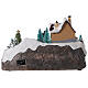 Villaggio albero Natale slittini fiume luce 20x30x20 cm s5
