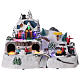 Aldeia de Natal nevada com crianças brincand na neve, luzes LED e música, 23,5x37,5x21,5 cm s1