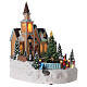 Church Christmas village glitter tree lights music 35x25x30 cm s4
