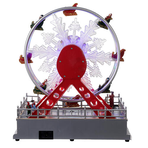 Weihnachtliches Riesenrad mit LEDs und Musik, 25x25x15 cm 5