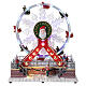 Ruota panoramica fiocco neve Natale led musica 25x25x15 cm s1