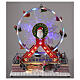Cenário de Natal roda panorâmica floco de neve com luzes LED e música, 27x23x16 cm s2