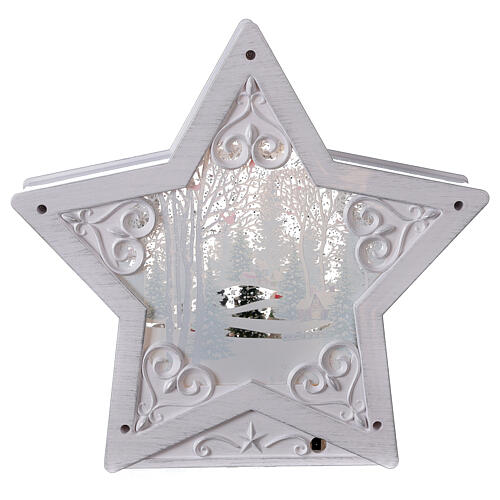 Stern aus Glas mit Schneemannfamilie, 25x25x5 cm 5