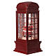 Cabine téléphonique rouge neige Père Noël 25x10x10 cm s1