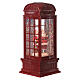 Cabine téléphonique rouge neige Père Noël 25x10x10 cm s3