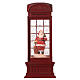 Cabine téléphonique rouge neige Père Noël 25x10x10 cm s4