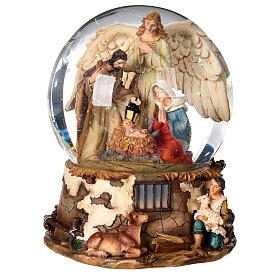 Holy Family snow globe with shepherd 20 cm