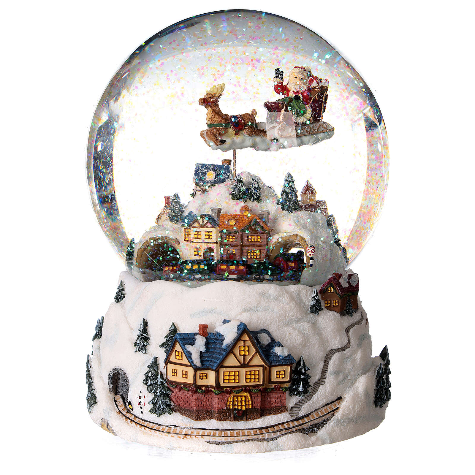 Snow globe Christmas village with glitter 12 cm | online sales on ...