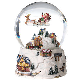 Snow globe Christmas village with glitter 12 cm