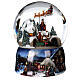 Esfera de vidrio nieve purpurina pueblo con tren 15 cm s3
