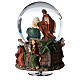 Glass ball snow glitter Nativity shepherd and Three Kings s5