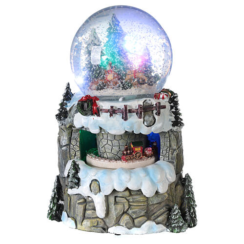 Christmas Snow globe sleigh and train 13 cm 1