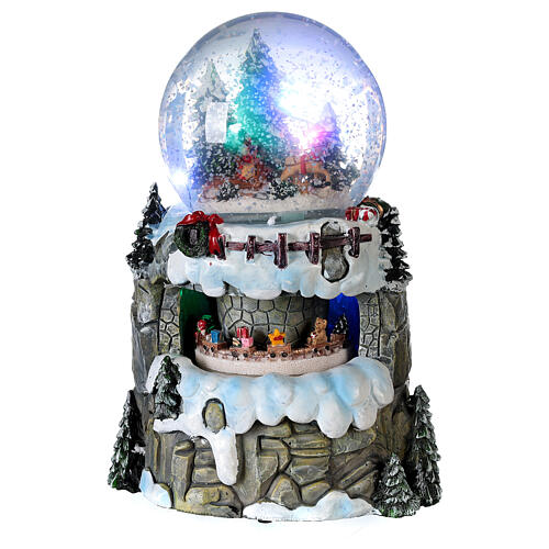 Christmas Snow globe sleigh and train 13 cm 3