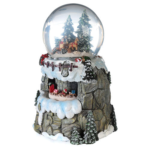 Christmas Snow globe sleigh and train 13 cm 4