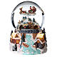 Glass ball snow glitter Christmas village with river s1